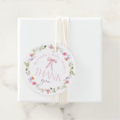 Baby in Bloom Pink Bow Baby shower Bedankt Bedankjes Labels (In situ)