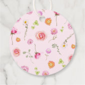 Baby in Bloom Pink Bow Baby shower Bedankt Bedankjes Labels (Achterkant)