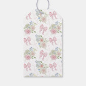 Baby in Bloom Pink Bow Baby Shower Cadeaulabel (Achterkant)