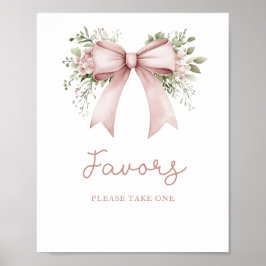 Baby in Bloom Pink Bow Baby shower Favorieten Poster
