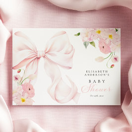 Baby in Bloom Pink Bow Baby shower Gastenboek