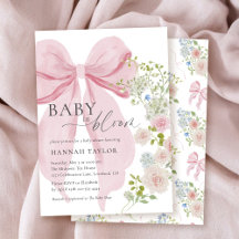 Baby in Bloom Pink Bow Baby shower