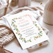 Baby in Bloom Pink Bow Baby shower Kaart