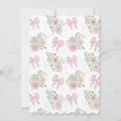 Baby in Bloom Pink Bow Baby Shower Kaart (Achterkant)