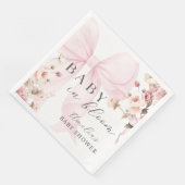Baby In Bloom Pink Bow Baby Shower Napkins Servet (Hoek)
