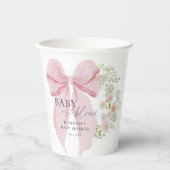 Baby in Bloom Pink Bow Baby shower Papieren Bekers (Voorkant)