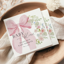 Baby in Bloom Pink Bow Baby shower Servet
