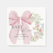 Baby in Bloom Pink Bow Baby shower Servet (Voorkant)
