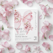 Baby in Bloom Pink Bow Baby shower Uitnodiging