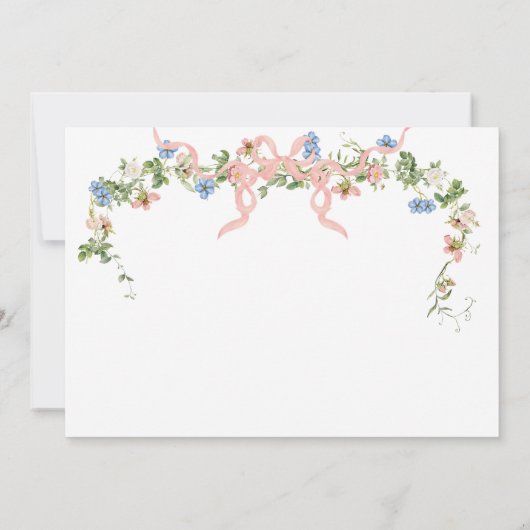 Baby in Bloom Pink Bow Bloemen Meisje Baby shower Bedankkaart (Achterkant)