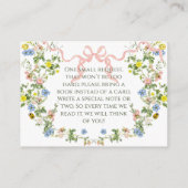 Baby in Bloom Pink Bow Bloemen Meisje Baby shower Informatiekaartje (Achterkant)