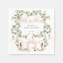 Baby in Bloom Pink Bow Bloemen Meisje Baby shower