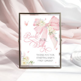 Baby in Bloom Pink Bow Bloemenboeken voor Baby Poster