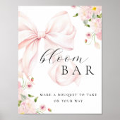 Baby in Bloom Pink Bow Boeket Bar Poster (Voorkant)