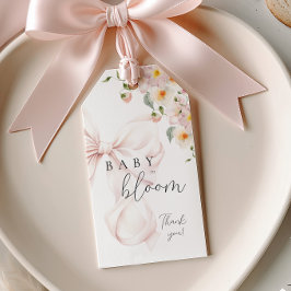 Baby in Bloom Pink Bow Cadeaulabel
