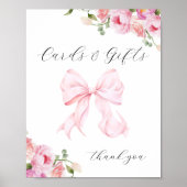 Baby in Bloom Pink Bow Cards & Gifts Poster (Voorkant)
