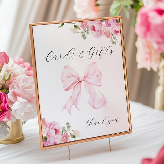 Baby in Bloom Pink Bow Cards & Gifts Poster