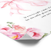 Baby in Bloom Pink Bow Diaper Raffle Poster (Hoek)