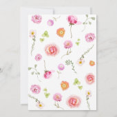 Baby in Bloom Pink Bow Floral Baby shower Kaart (Achterkant)