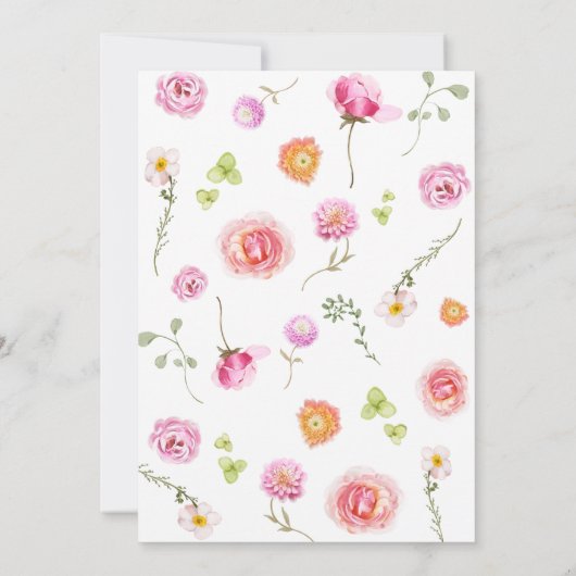 Baby in Bloom Pink Bow Floral Baby shower Kaart (Achterkant)