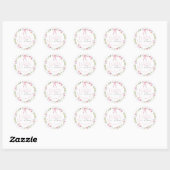 Baby in Bloom Pink Bow floral Baby shower Ronde Sticker (Vel)