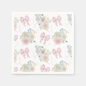 Baby in Bloom Pink Bow Floral Baby shower Servet (Voorkant)
