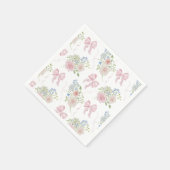 Baby in Bloom Pink Bow Floral Baby shower Servet (Hoek)