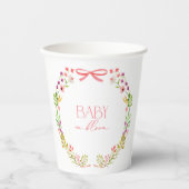 Baby in Bloom Pink Bow Floral Garden Baby Shower Papieren Bekers (Voorkant)