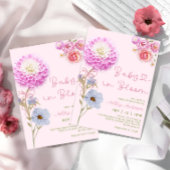 Baby in Bloom Pink Bow Girl Baby shower Kaart