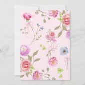 Baby in Bloom Pink Bow Girl Baby shower Kaart (Achterkant)