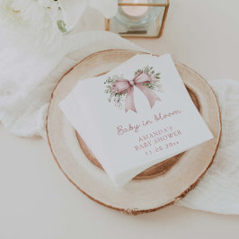 Baby in Bloom Pink Bow Girl Baby shower Servet