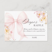 Baby in Bloom Pink Bow Luier Raffle Informatiekaartje (Voorkant)