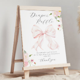 Baby in Bloom Pink Bow Luier Raffle Poster