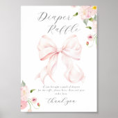 Baby in Bloom Pink Bow Luier Raffle Poster