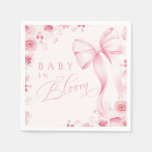 Baby in Bloom Pink Bow Napkins Servet (Voorkant)