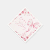 Baby in Bloom Pink Bow Napkins Servet (Hoek)