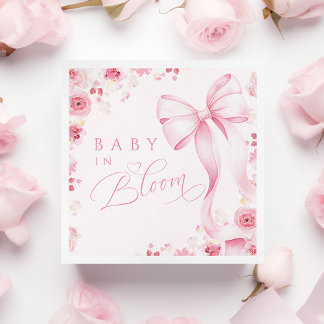 Baby in Bloom Pink Bow Napkins Servet