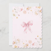 Baby in Bloom Pink Bow Wildflower Baby meisje douc Kaart (Achterkant)