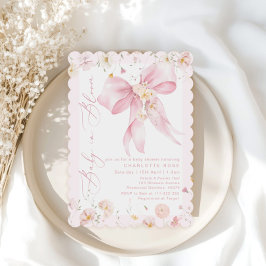 Baby in Bloom Pink Bow Wildflower Baby meisje douc Kaart