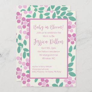 Baby in Bloom Pink Daisies Baby shower Kaart