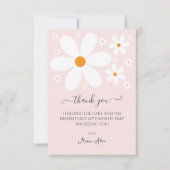 Baby in Bloom Pink Daisy Baby shower Invitation Bedankkaart (Voorkant)