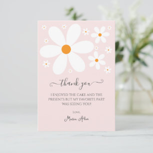 Baby in Bloom Pink Daisy Baby shower Invitation Bedankkaart
