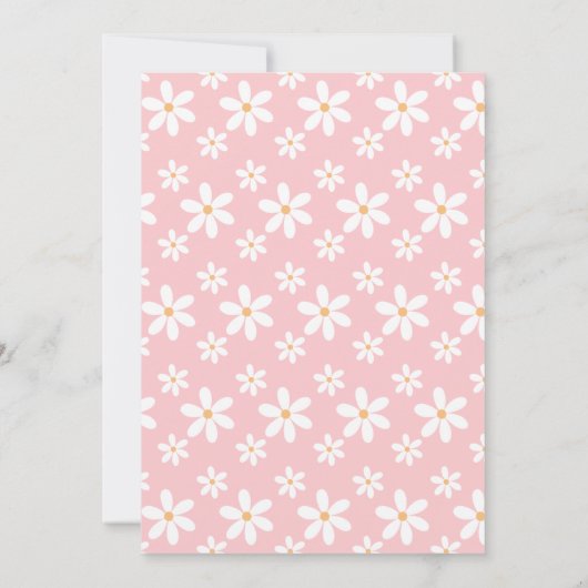 Baby in Bloom Pink Daisy Baby shower Invitation Kaart (Achterkant)