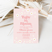 Baby in Bloom Pink Daisy Baby shower Invitation Kaart