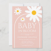 Baby in Bloom Pink Daisy Baby shower Kaart (Voorkant)