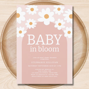 Baby in Bloom Pink Daisy Baby shower Kaart