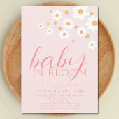 Baby in Bloom Pink Daisy Baby shower Kaart