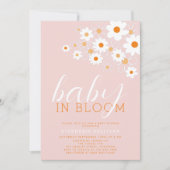 Baby in Bloom Pink Daisy Baby shower Kaart (Voorkant)