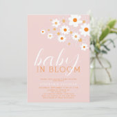 Baby in Bloom Pink Daisy Baby shower Kaart (Staand voorkant)
