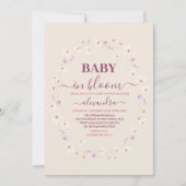 Baby in Bloom Pink Daisy Baby shower Kaart (Voorkant)